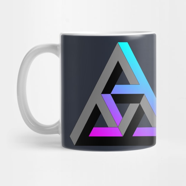 Even more impossible triangle with magenta to cyan gradient by TRIME